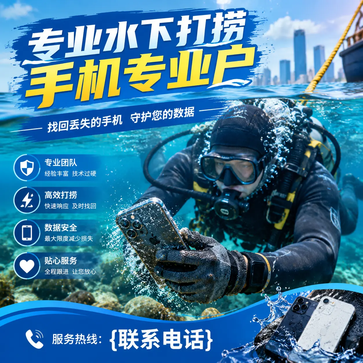 曲麻莱专业水下打捞手机专业户